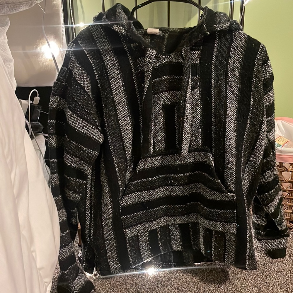 Black And White Baja Pullover